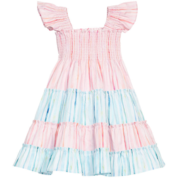 Twirl Dress- Watercolor Multi Stripe