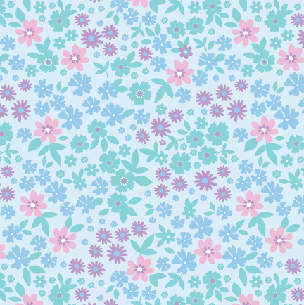 Heather Half Zip- Frosted Floral, Pure Coconut