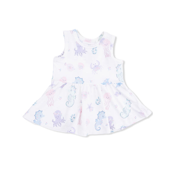 Floral Sea Creatures Peplum Top W/ Bike Shorts