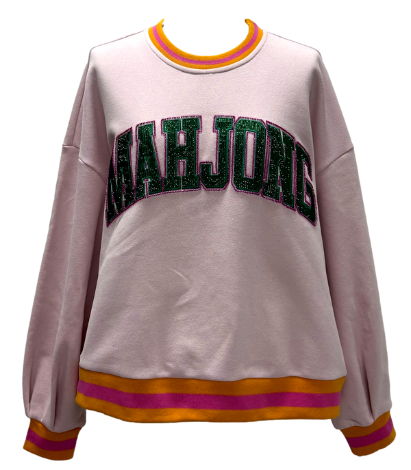 Pink, Orange & Green Rhinestone 'Mahjong' Sweatshirt- (Women's)