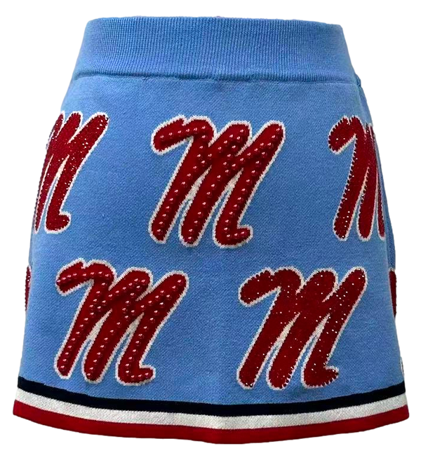 Licensed Ole Miss Rhinestone Knit Skirt