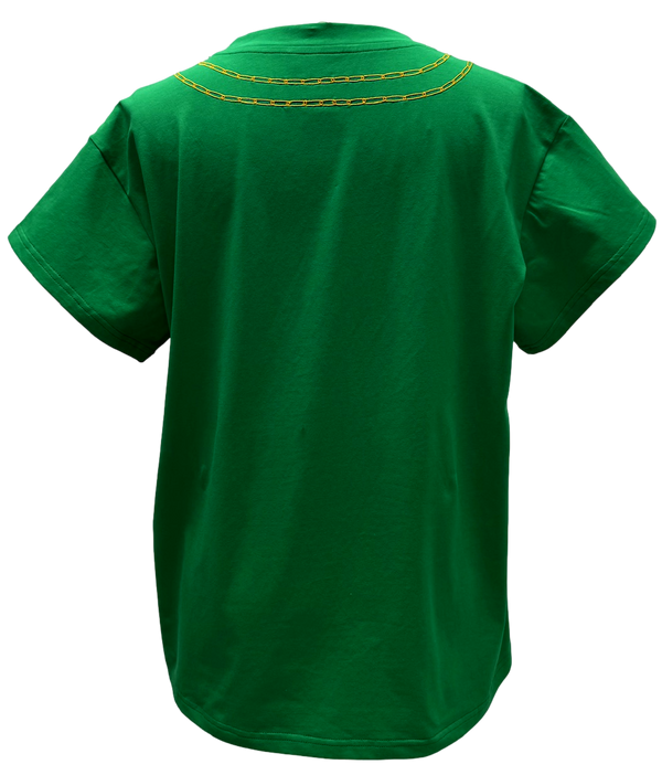 Bright Green Christmas Necklace Tee- (Women's)