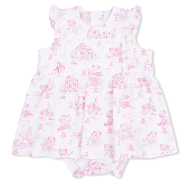 Ruffle Bodysuit Dress Puppy ToilePink / 18-24M Ruffle Bodysuit Dress Puppy ToilePink / 18-24M