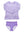 Scallop Hem Rash Guard 2-Piece- Wisteria Purple Gingham