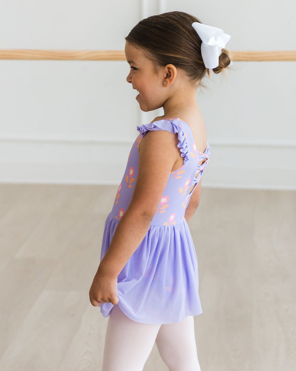 Flutter Sleeve Leotard- Petunia Petals