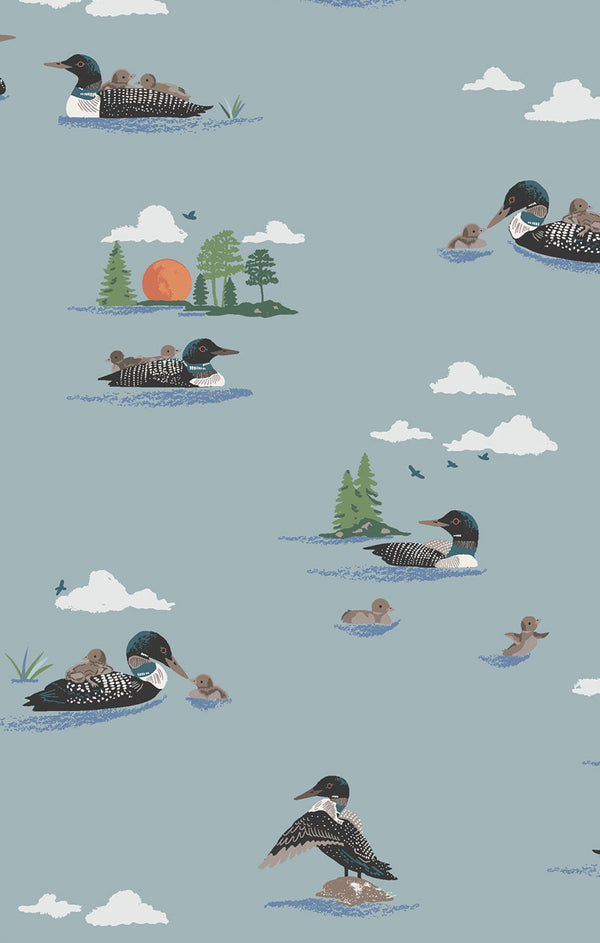 Loons Romper- Cloud Blue