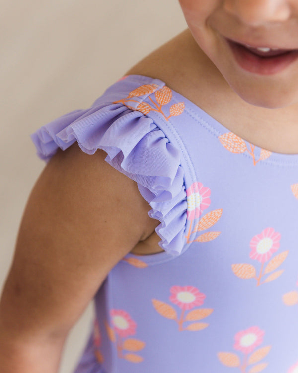 Flutter Sleeve Leotard- Petunia Petals