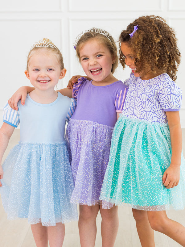 Princess Bow Twirl Dress- Crystal Blue Princess