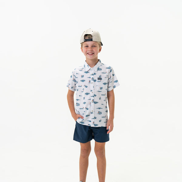 Youth Performance Button Up- Lake Weekend
