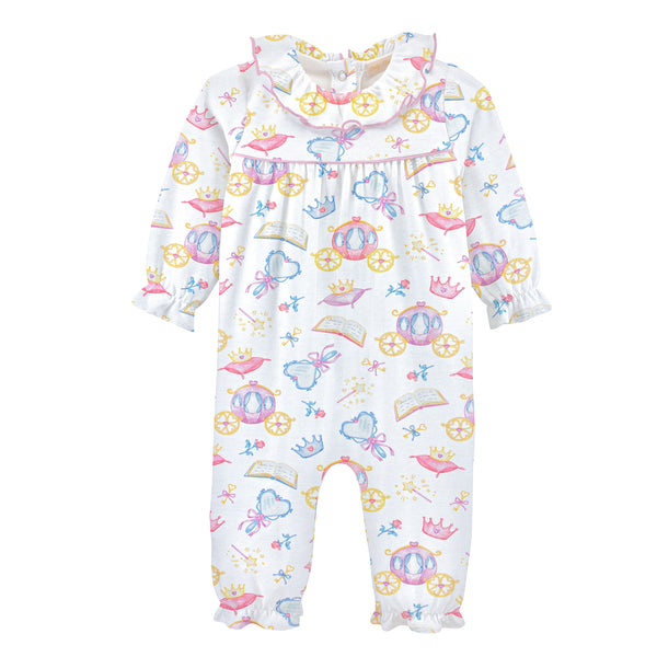 Once Upon A Time Printed Playsuit W/ Ruffled Collar