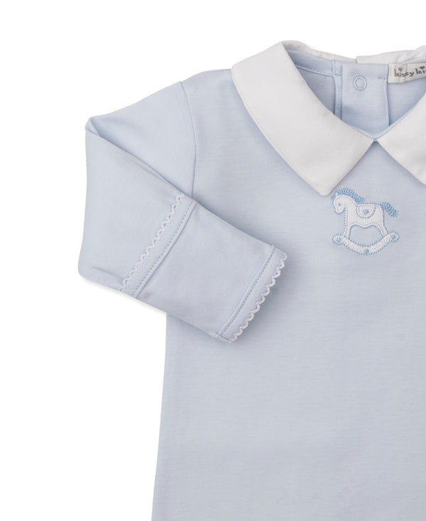 Rocking Horse Footie - Light Blue