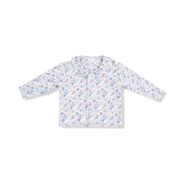 Country Girl Floral Quilted Jacket- Ivory/Mellow Rose