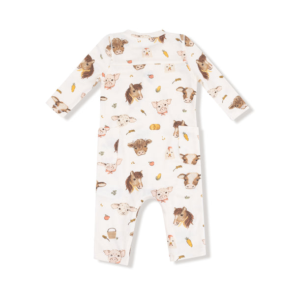 Vintage Baby Farm Animals Romper