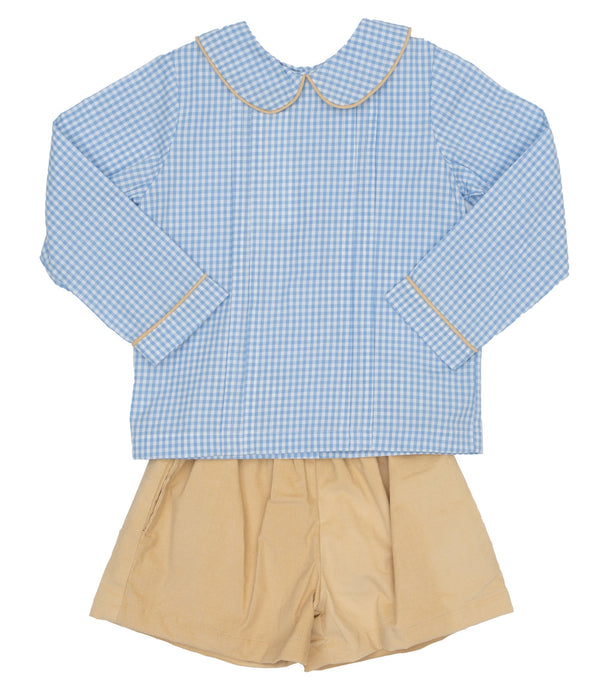 Timothy Tan & Blue Check Short Set