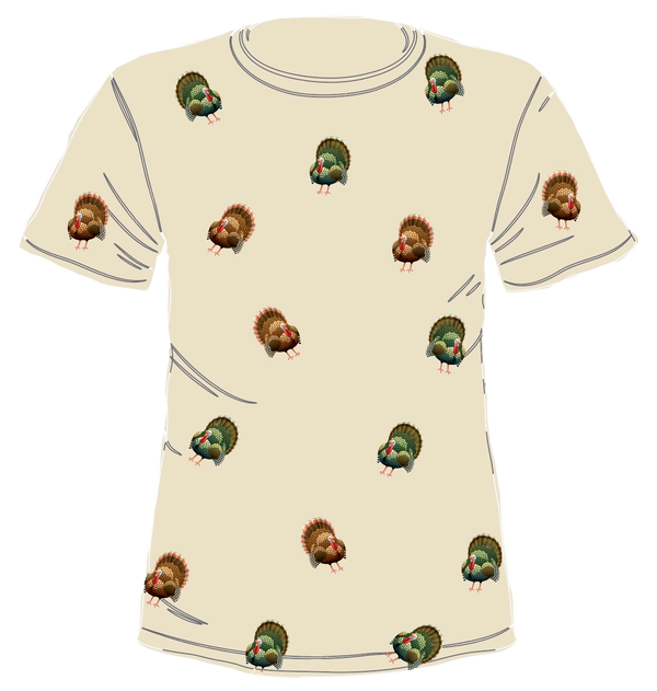 Beige Small Turkey Icon Tee- (Women's)