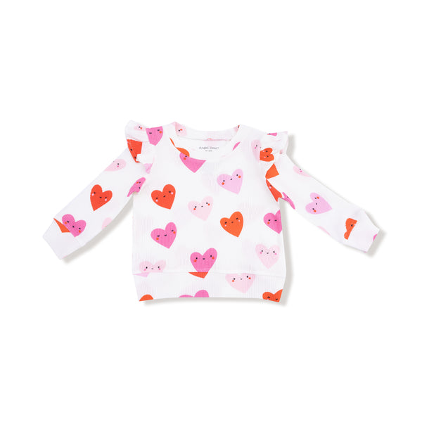 Happy Hearts Ruffle Waffle Top