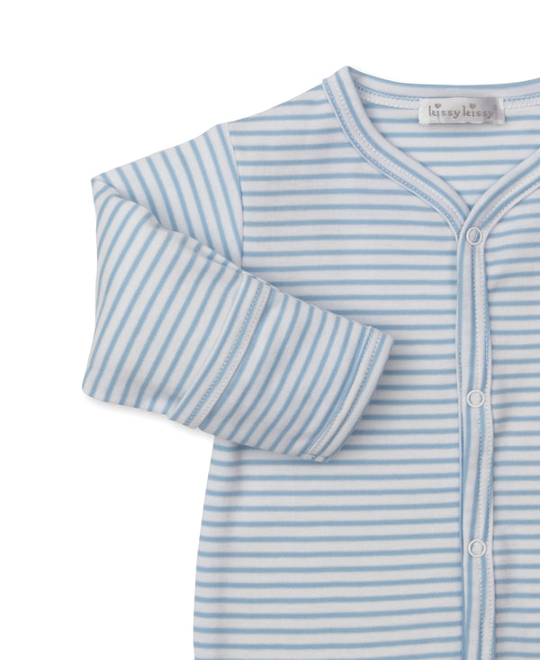 Fight the Fire Footie- Light Blue Stripe