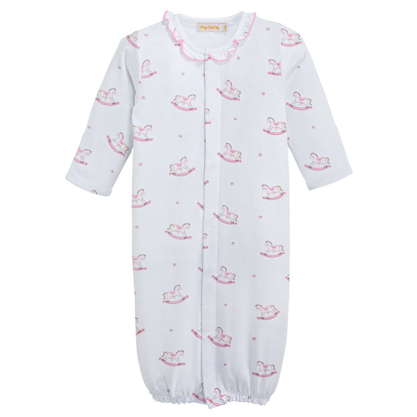 Cute Rocking Horse Ruffle Printed Conv. Gown