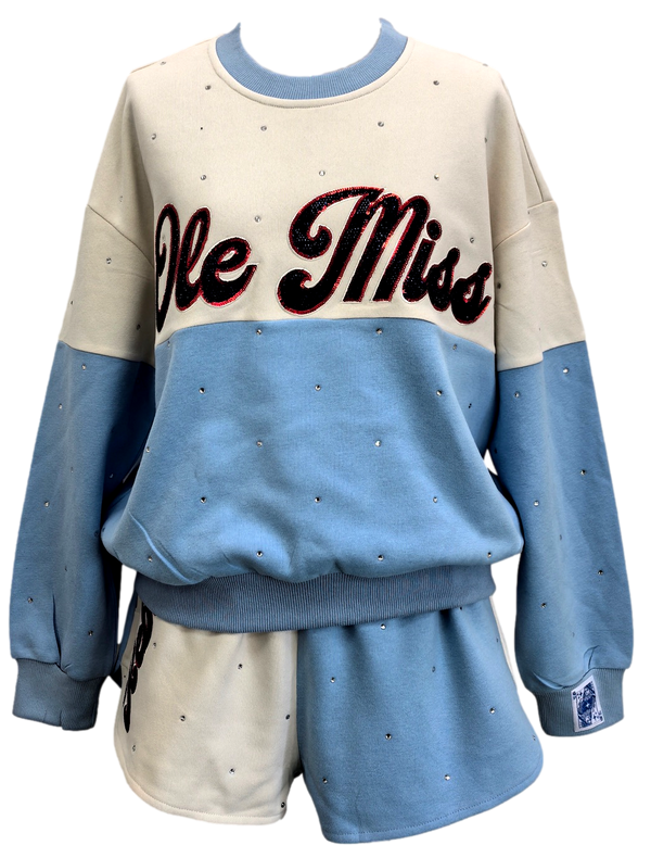 Licensed Ole Miss Pastel Two Tone Sweatshirt- (Women's)