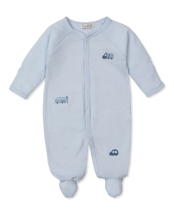 Stop, Go & Traffic Footie Stripe- Lt. Blue
