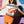 Licensed- White, Navy & Orange 'Auburn' Tiger Stripe Top- (Women's)