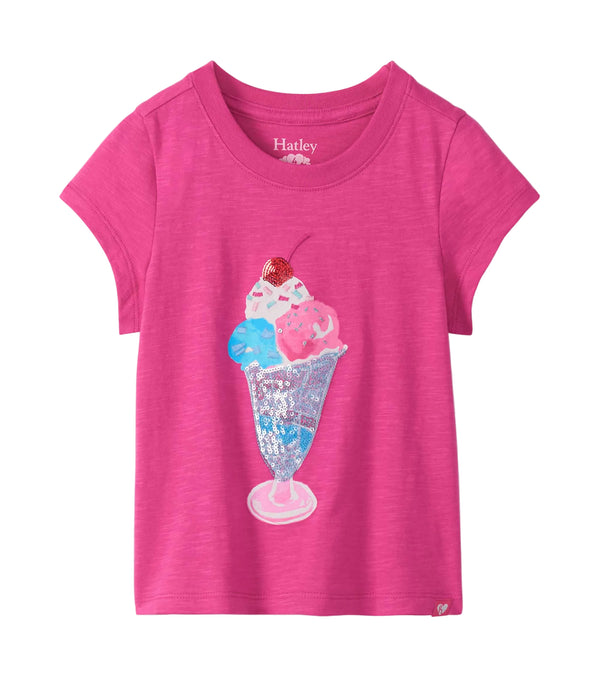 Sundae Graphic Tee- Raspberry Rose