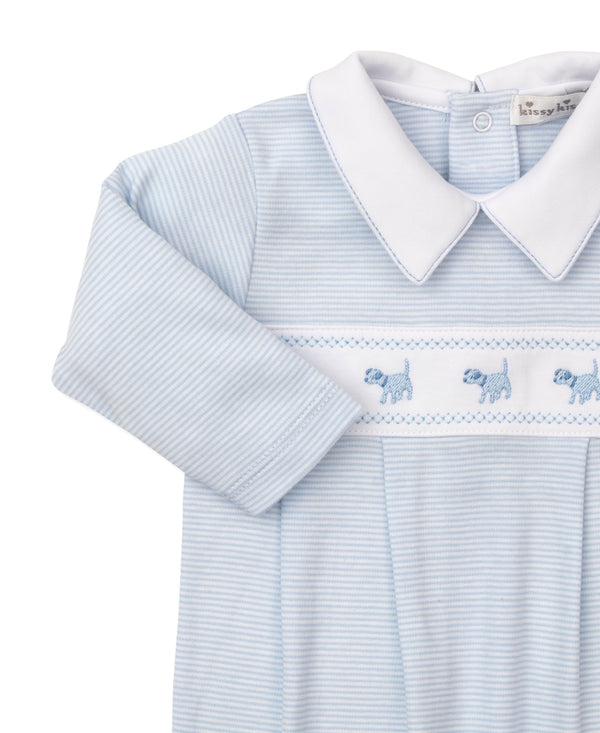 Classic Treasures Playsuit- Light Blue Stripe