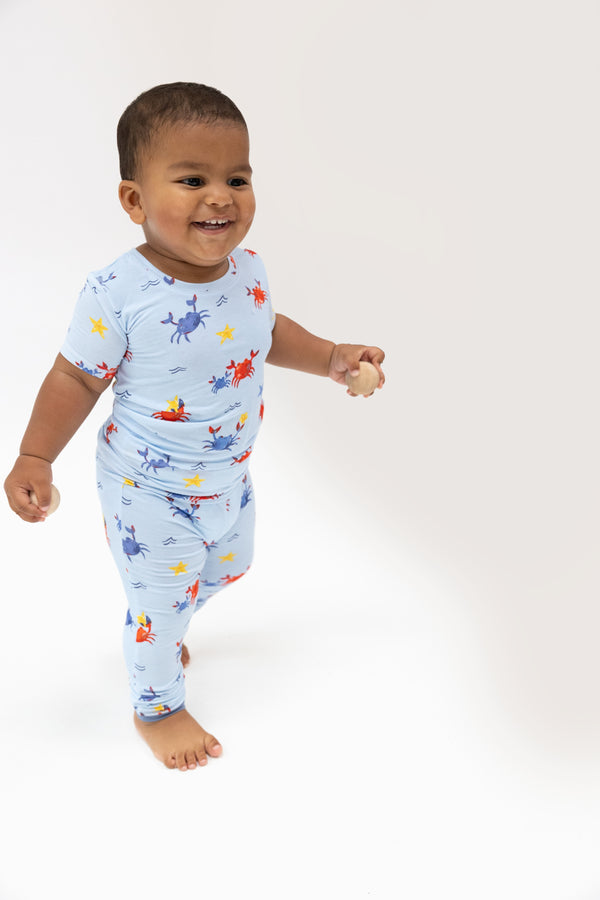 Crayon Crabs S/S Loungewear Set- Blue