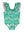 Bow V-Back One Piece Swimsuit- Coconut Cabana