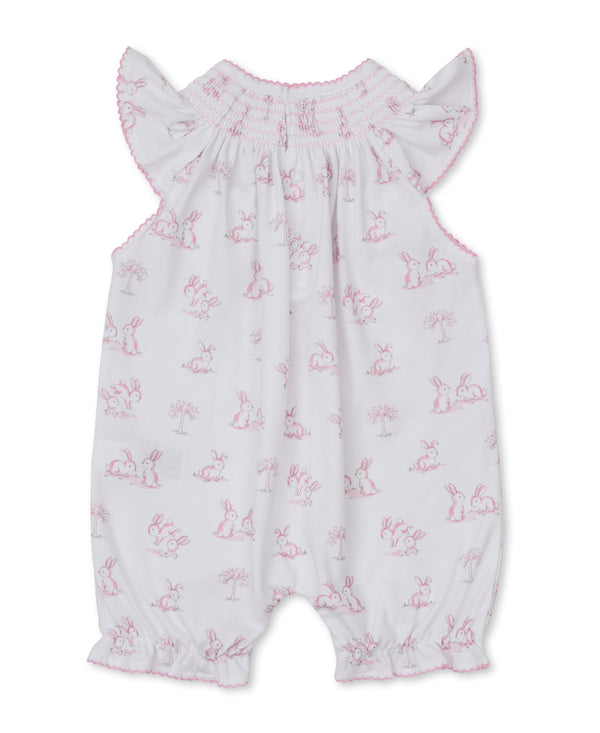 Springtime Bunny Fun Print Playsuit - Pink
