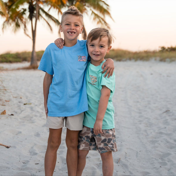 Youth Athletic Short- Pintail Camo- Grey Liner
