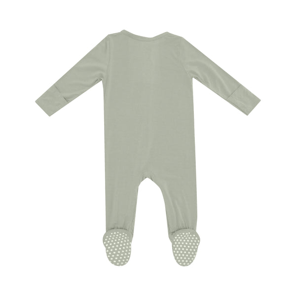 Solid Desert 2 Way Zipper Footie- Sage
