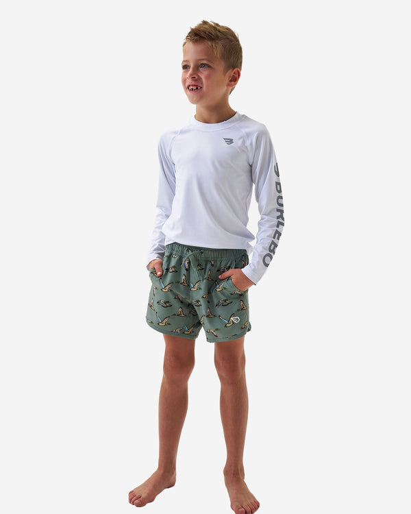 Youth Swim Trunk- Jumbo Mallards Green