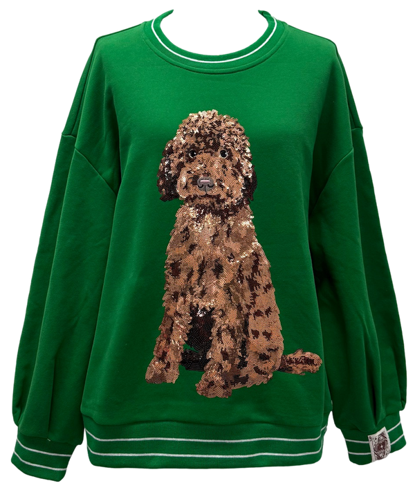 Green Golden Doodle Sweatshirt- (Women's)