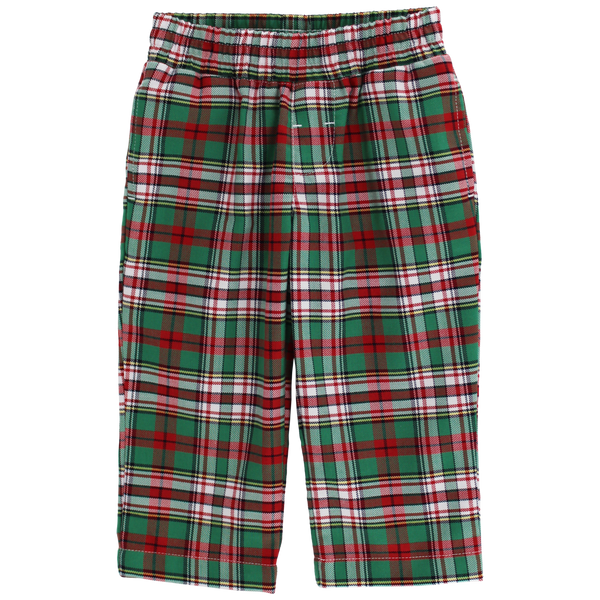 Charlie Pull On Pant- Christmas Plaid