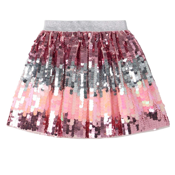 Blossom Gradient Sequin Skirt- Pink