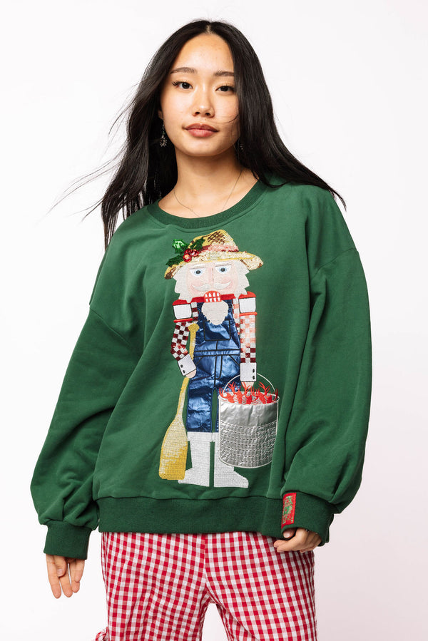 Dark Green Cajun Nutcracker Sweatshirt- (Women's)