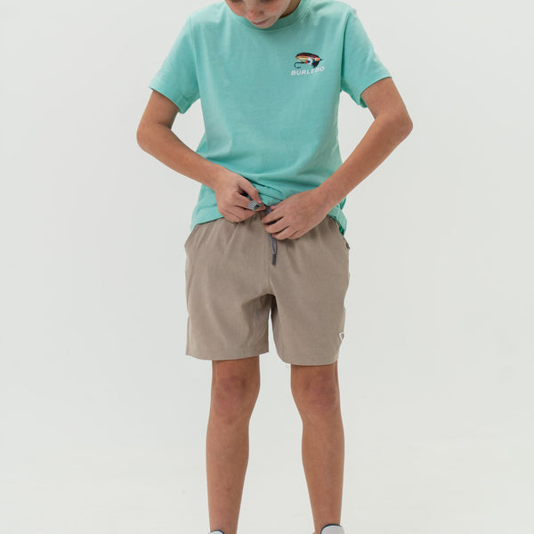 Youth Athletic Short- Heather Khaki- Venado Camo Liner