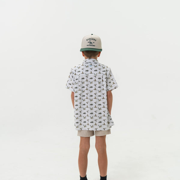 Youth Performance Button Up- Flying Mallard Ducks