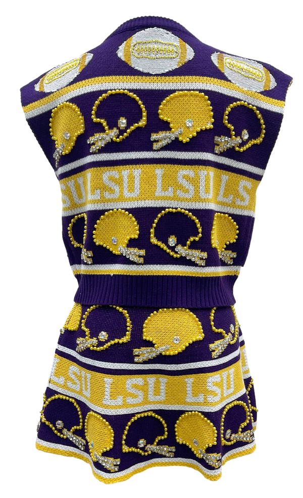 Licensed LSU Vintage Football Helmet Stripe Vest (Women's)