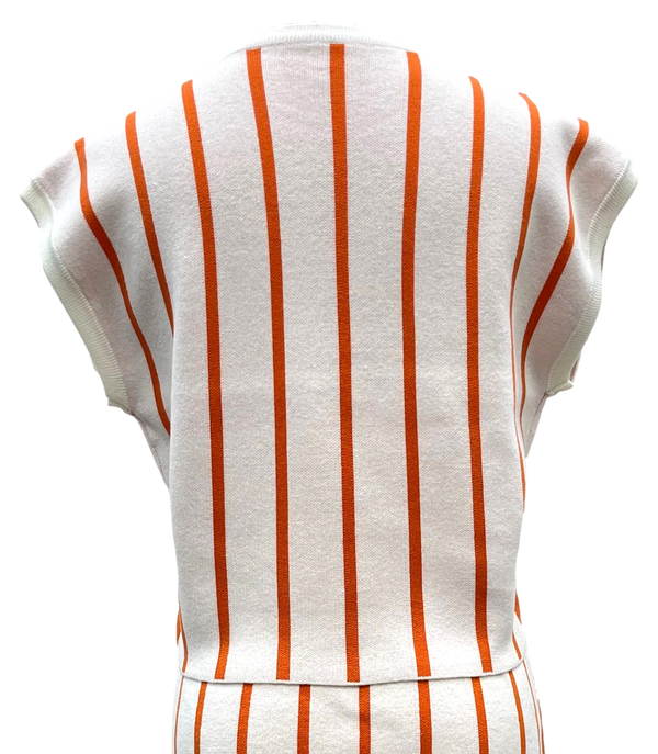 Orange & White Stripe 'Play Ball' Top- (Women's)