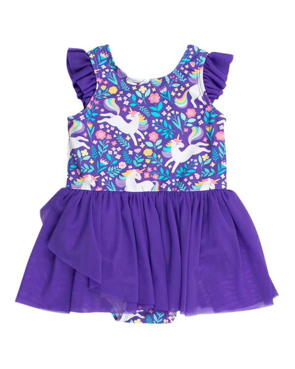 Flutter Sleeve Leotard- Unicorn Meadow