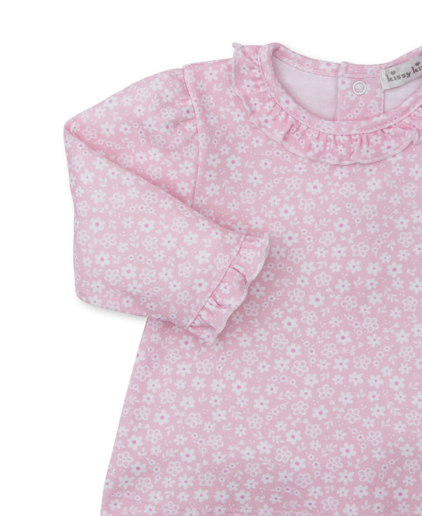 Fall in Bloom Footed Pant Set- Pink
