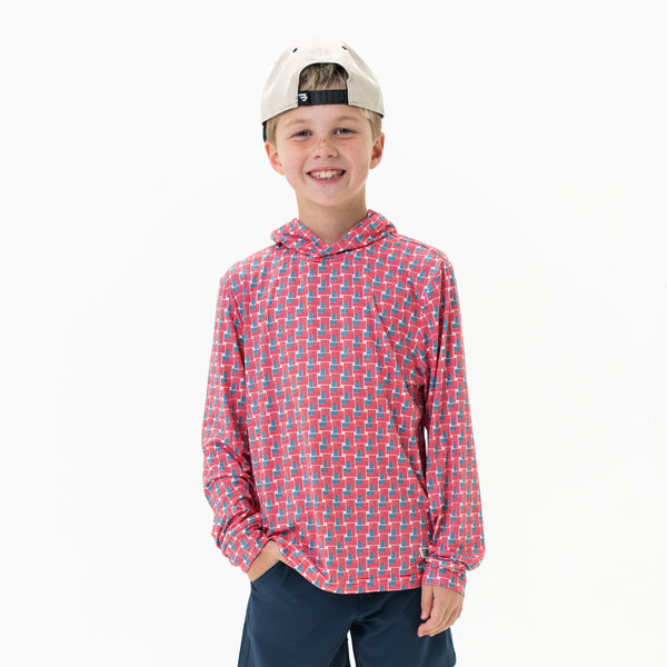 Youth Performance Hoodie- American Flag Print