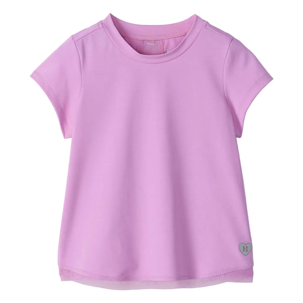 Sheer Lilac Mesh Trim Tee Shirt