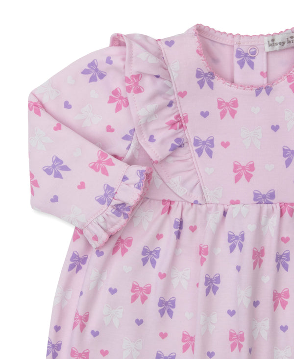 Billowy Bows Pink Playsuit- Multi Pink