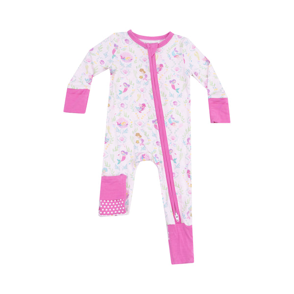 Mermaids 2 Way Zipper Romper- Pink