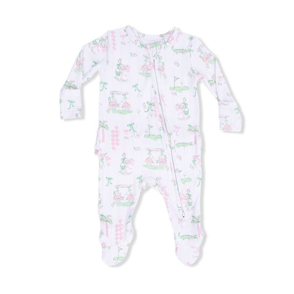 Pretty Golf 2 Way Ruffle Back Zipper Footie
