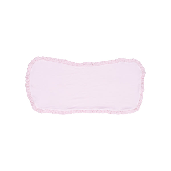 Stripe Pink Ruffle Burp Cloth