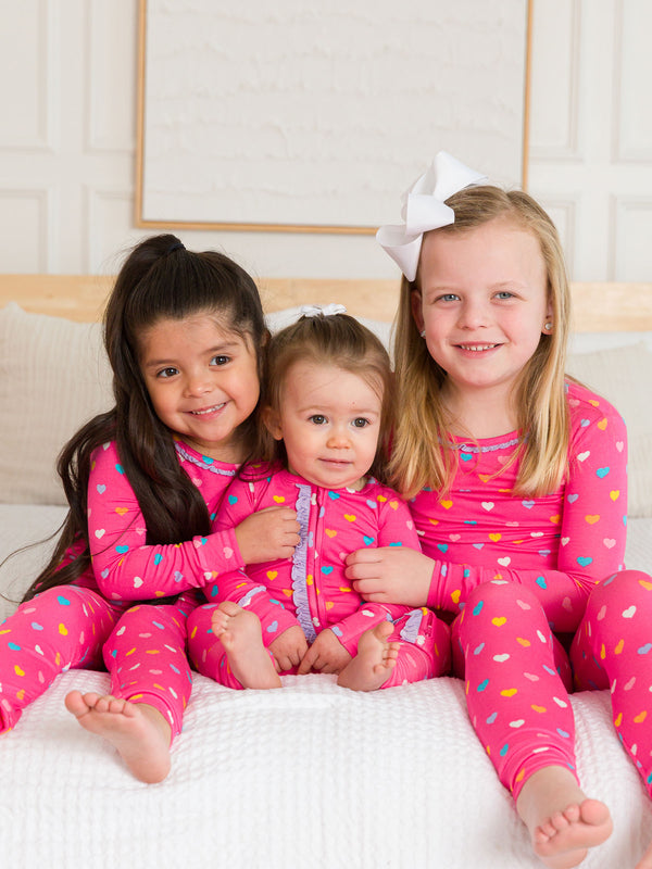 Ruffle Pajama Set- Colorful Hearts